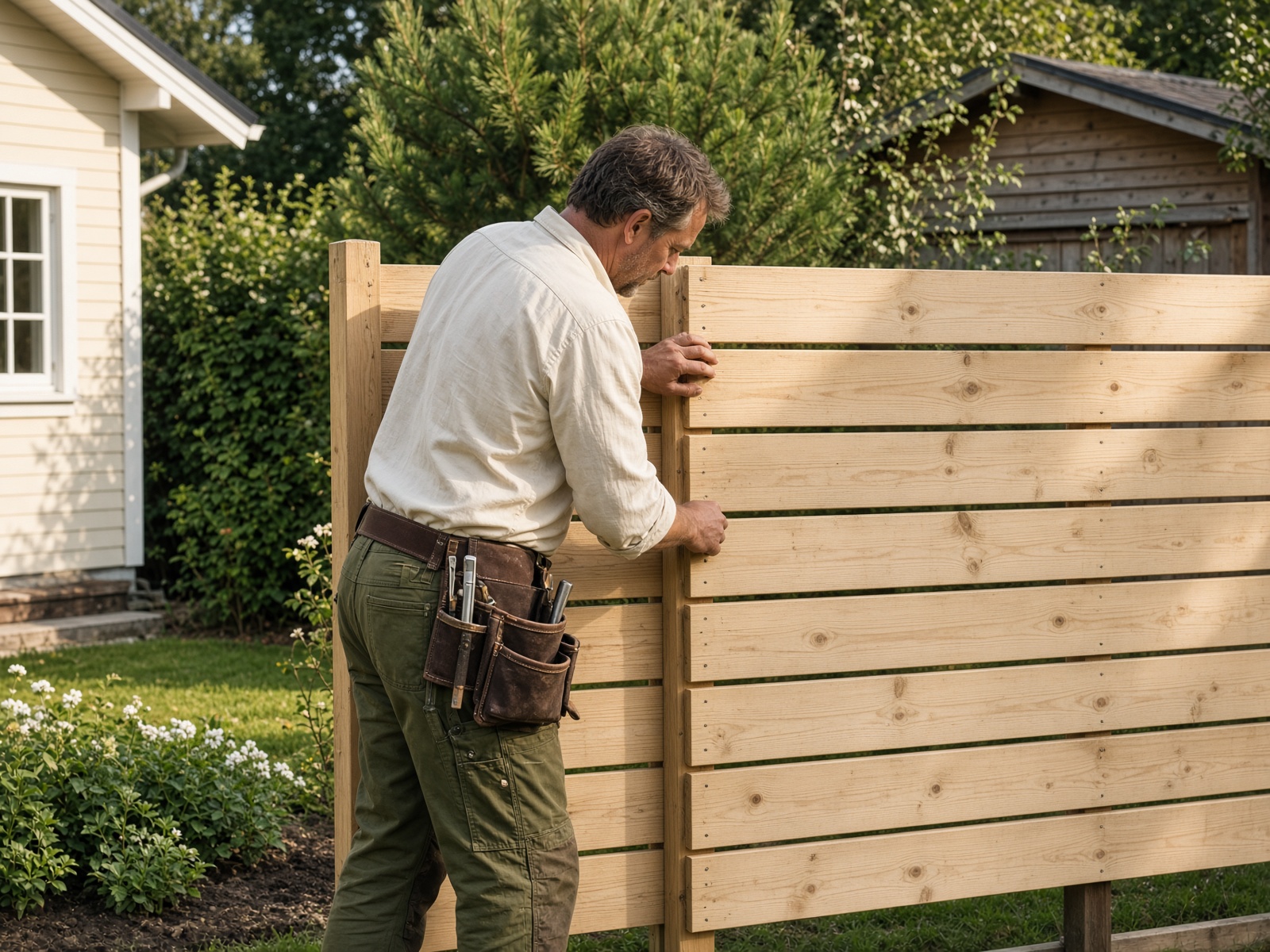 Schutting plaatsen in de tuin